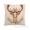 Tema newdeer carino in lino in cotone popolare cuscino